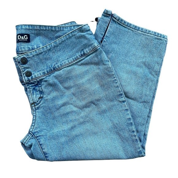 Dolce & Gabbana Vintage Capri Low Rise Jeans Blue Size 30/44 - Picture 1 of 8